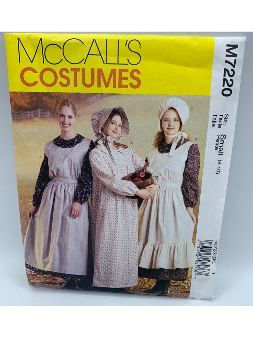 McCall's Pioneer Costumes Dress Apron Sewing Pattern Size 8 10 M7220 Uncut 2015